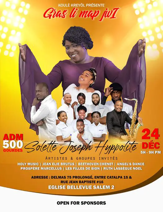 24 de diciembre | Solette Joseph Hyppolite anuncia su primer concierto
